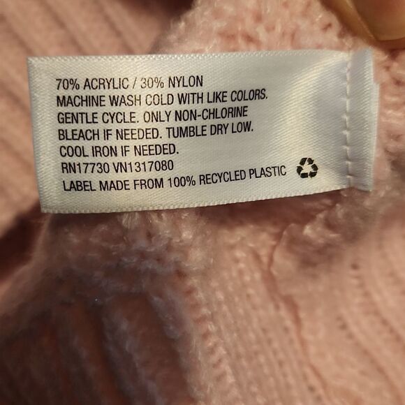 A New Day Ladies Pink Diamond Weave Sweater - Size- Small - Picture 5 of 5
